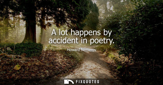 Small: Howard Nemerov: A lot happens by accident in poetry