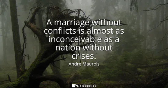 Small: A marriage without conflicts is almost as inconceivable as a nation without crises