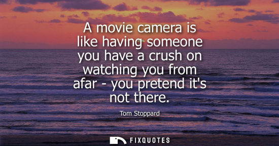 Small: A movie camera is like having someone you have a crush on watching you from afar - you pretend its not 