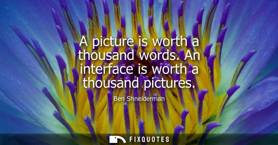 Small: A picture is worth a thousand words. An interface is worth a thousand pictures