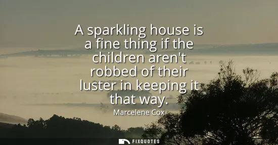 Small: A sparkling house is a fine thing if the children arent robbed of their luster in keeping it that way