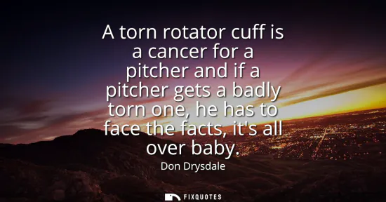 Small: A torn rotator cuff is a cancer for a pitcher and if a pitcher gets a badly torn one, he has to face the facts