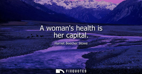 Small: A womans health is her capital