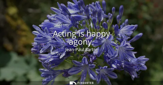 Small: Acting is happy agony