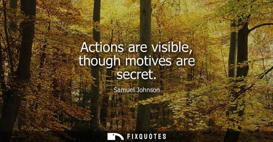Small: Actions are visible, though motives are secret