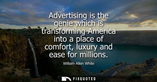 Small: Advertising is the genie which is transforming America into a place of comfort, luxury and ease for mil
