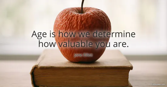 Age is how we determine how valuable you are - Jane Elliot