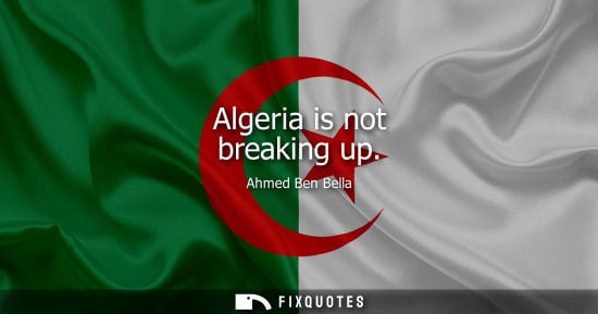 Small: Algeria is not breaking up
