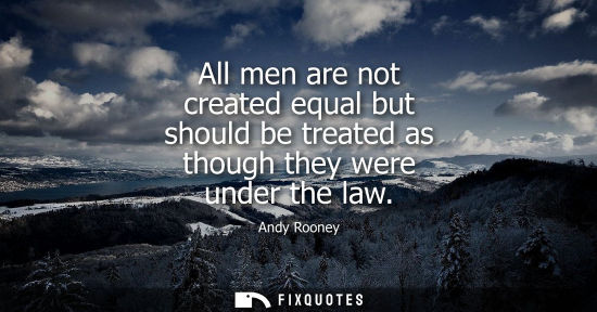 Small: All men are not created equal but should be treated as though they were under the law