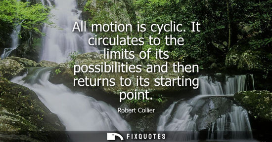 Small: All motion is cyclic. It circulates to the limits of its possibilities and then returns to its starting