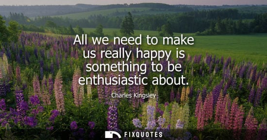 Small: All we need to make us really happy is something to be enthusiastic about