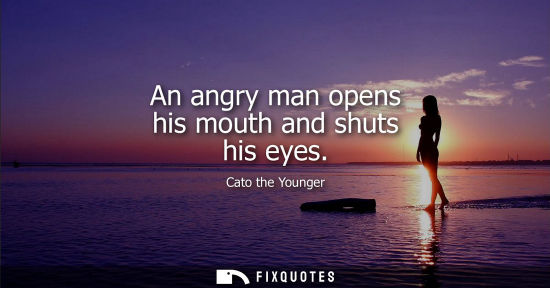 Small: An angry man opens his mouth and shuts his eyes