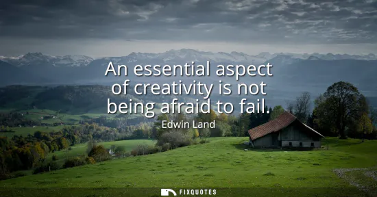 Small: An essential aspect of creativity is not being afraid to fail