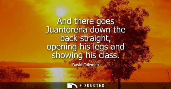 Small: And there goes Juantorena down the back straight, opening his legs and showing his class