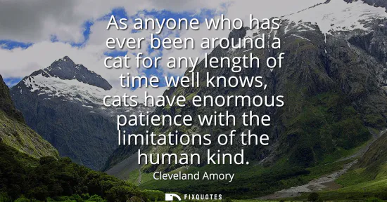 Small: As anyone who has ever been around a cat for any length of time well knows, cats have enormous patience with t