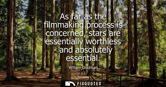Small: As far as the filmmaking process is concerned, stars are essentially worthless - and absolutely essenti