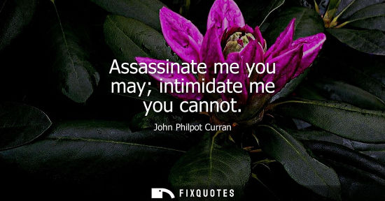 Small: Assassinate me you may intimidate me you cannot