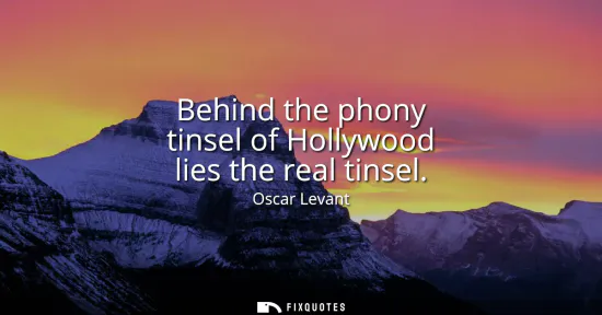 Small: Behind the phony tinsel of Hollywood lies the real tinsel