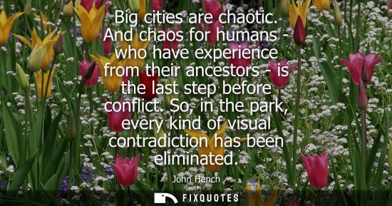 Small: Big cities are chaotic. And chaos for humans - who have experience from their ancestors - is the last s