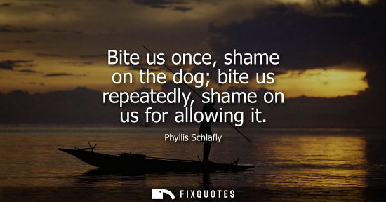 Small: Bite us once, shame on the dog bite us repeatedly, shame on us for allowing it