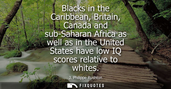 Small: J. Philippe Rushton: Blacks in the Caribbean, Britain, Canada and sub-Saharan Africa as well as in the United 