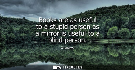 Small: Books are as useful to a stupid person as a mirror is useful to a blind person