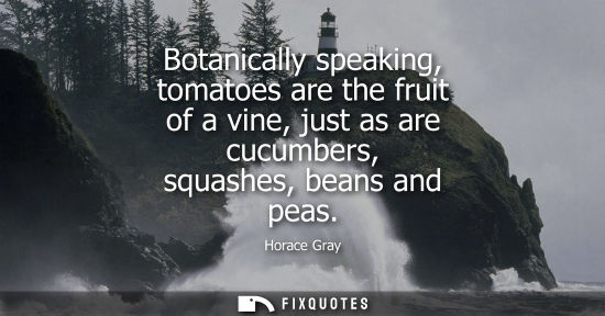 Small: Botanically speaking, tomatoes are the fruit of a vine, just as are cucumbers, squashes, beans and peas