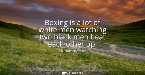 Small: Boxing is a lot of white men watching two black men beat each other up
