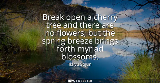 Small: Break open a cherry tree and there are no flowers, but the spring breeze brings forth myriad blossoms
