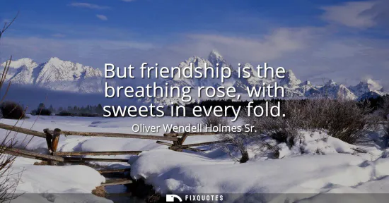 Small: But friendship is the breathing rose, with sweets in every fold
