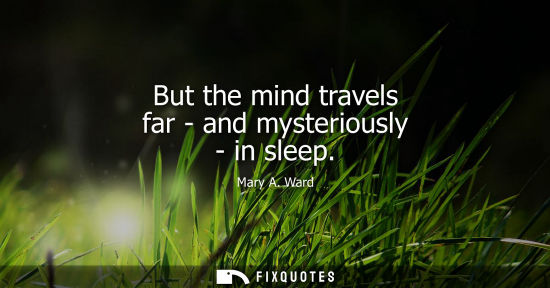 Small: But the mind travels far - and mysteriously - in sleep