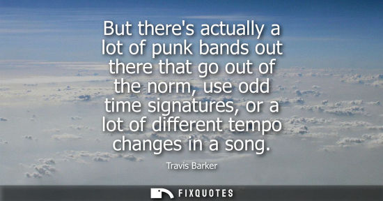 Small: But theres actually a lot of punk bands out there that go out of the norm, use odd time signatures, or 