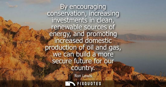 Small: By encouraging conservation, increasing investments in clean, renewable sources of energy, and promoting incre