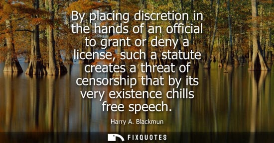 Small: By placing discretion in the hands of an official to grant or deny a license, such a statute creates a 