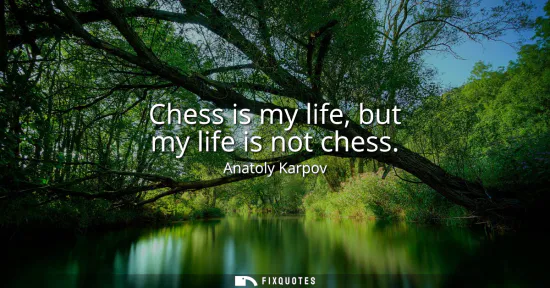 Small: Chess is my life, but my life is not chess