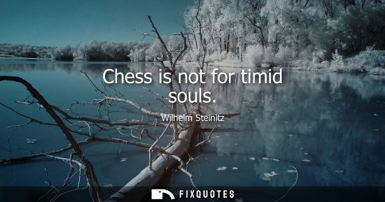Small: Chess is not for timid souls - Wilhelm Steinitz