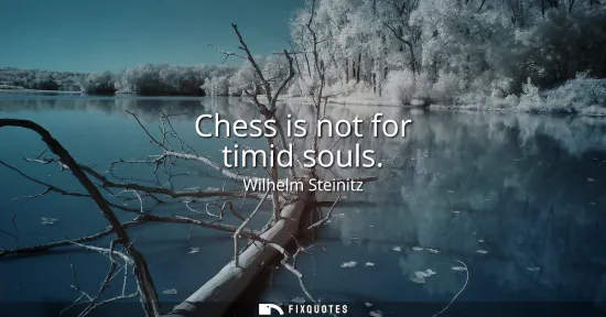 Small: Chess is not for timid souls