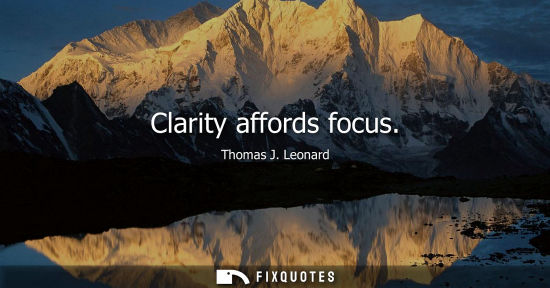 Small: Clarity affords focus