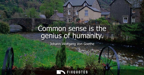 Small: Common sense is the genius of humanity