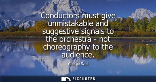 Small: Conductors must give unmistakable and suggestive signals to the orchestra - not choreography to the aud