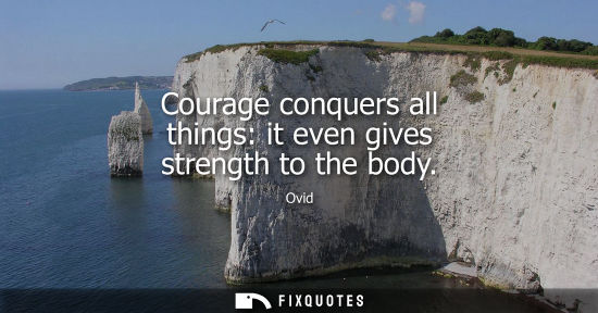 Small: Courage conquers all things: it even gives strength to the body