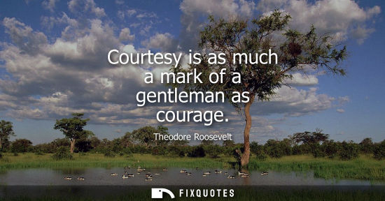 Small: Courtesy is as much a mark of a gentleman as courage