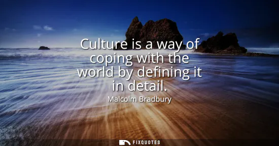 Small: Culture is a way of coping with the world by defining it in detail