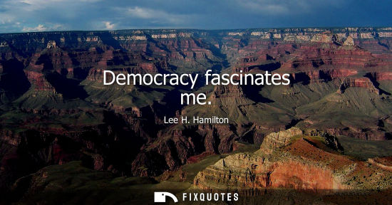 Small: Democracy fascinates me