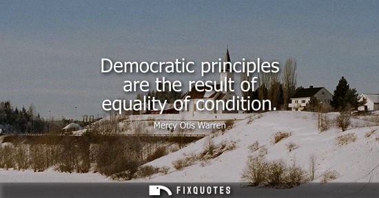 Small: Democratic principles are the result of equality of condition