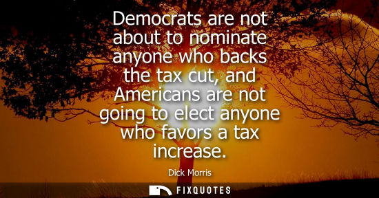 Small: Democrats are not about to nominate anyone who backs the tax cut, and Americans are not going to elect 