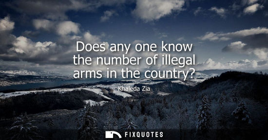 Small: Does any one know the number of illegal arms in the country?