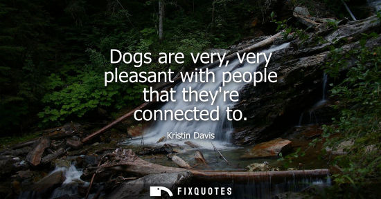 Small: Dogs are very, very pleasant with people that theyre connected to