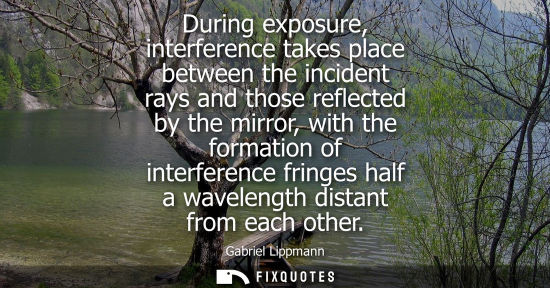 Small: During exposure, interference takes place between the incident rays and those reflected by the mirror, 