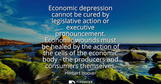 Small: Economic depression cannot be cured by legislative action or executive pronouncement. Economic wounds must be 